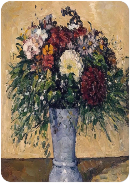 Flowers in a Blue Vase By Paul Cézanne Pack of 10 Post Cards | Paul Cézanne Post Cards | A6 (10.5 x 14.8 cm) - 4.1 x 5.8 inches