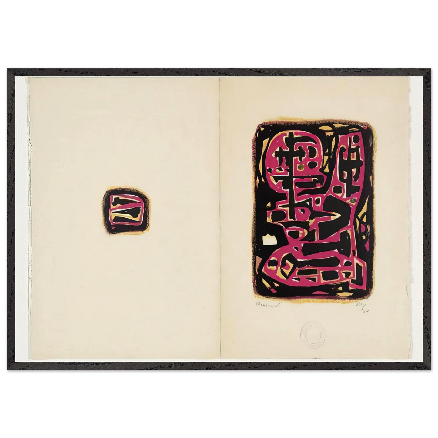 Untitled - 1952 N5 - Alfred Manessier 70x100 cm / 28x40 inches Framed Art Print – Black Wooden Frame