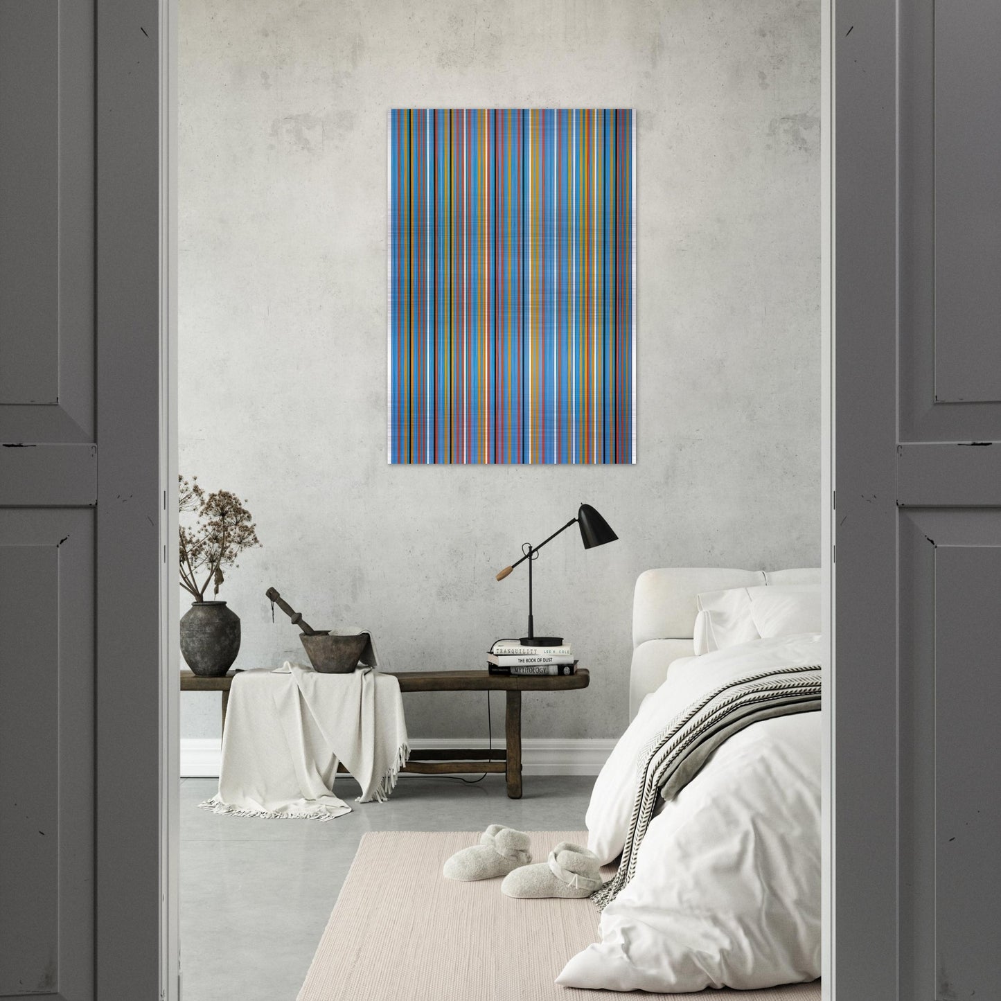 BIG BLUE 1982 - Bridget Riley Brushed Aluminum Print - 70x100 cm / 28x40 inches | Bridget Riley Aluminum Print | Bridget Riley Prints