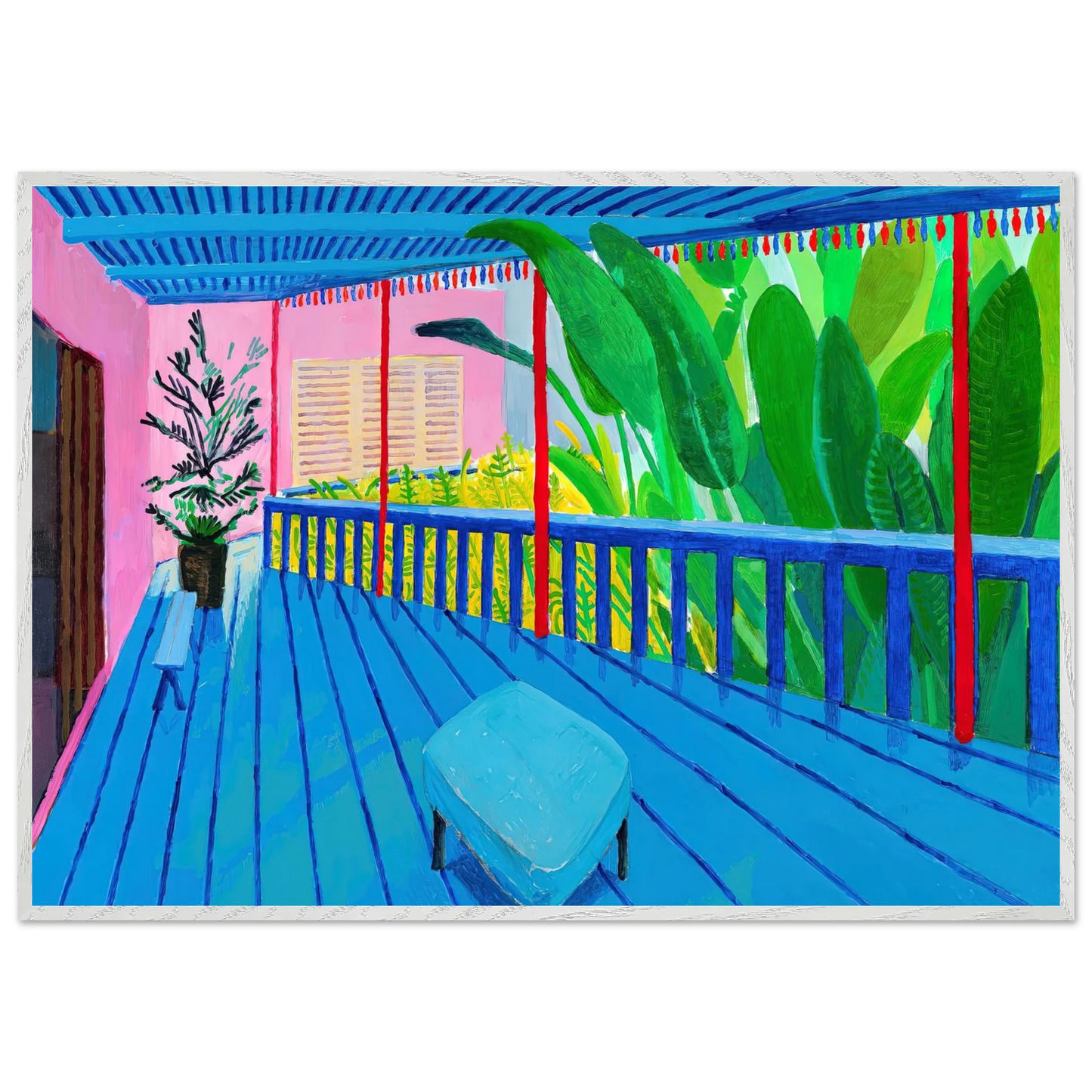 David Hockney - David Hockney Wall art - 50x50 cm / 20x20 inches - Premium Wooden Framed Poster With Fine Art Paper-canvas - White frame