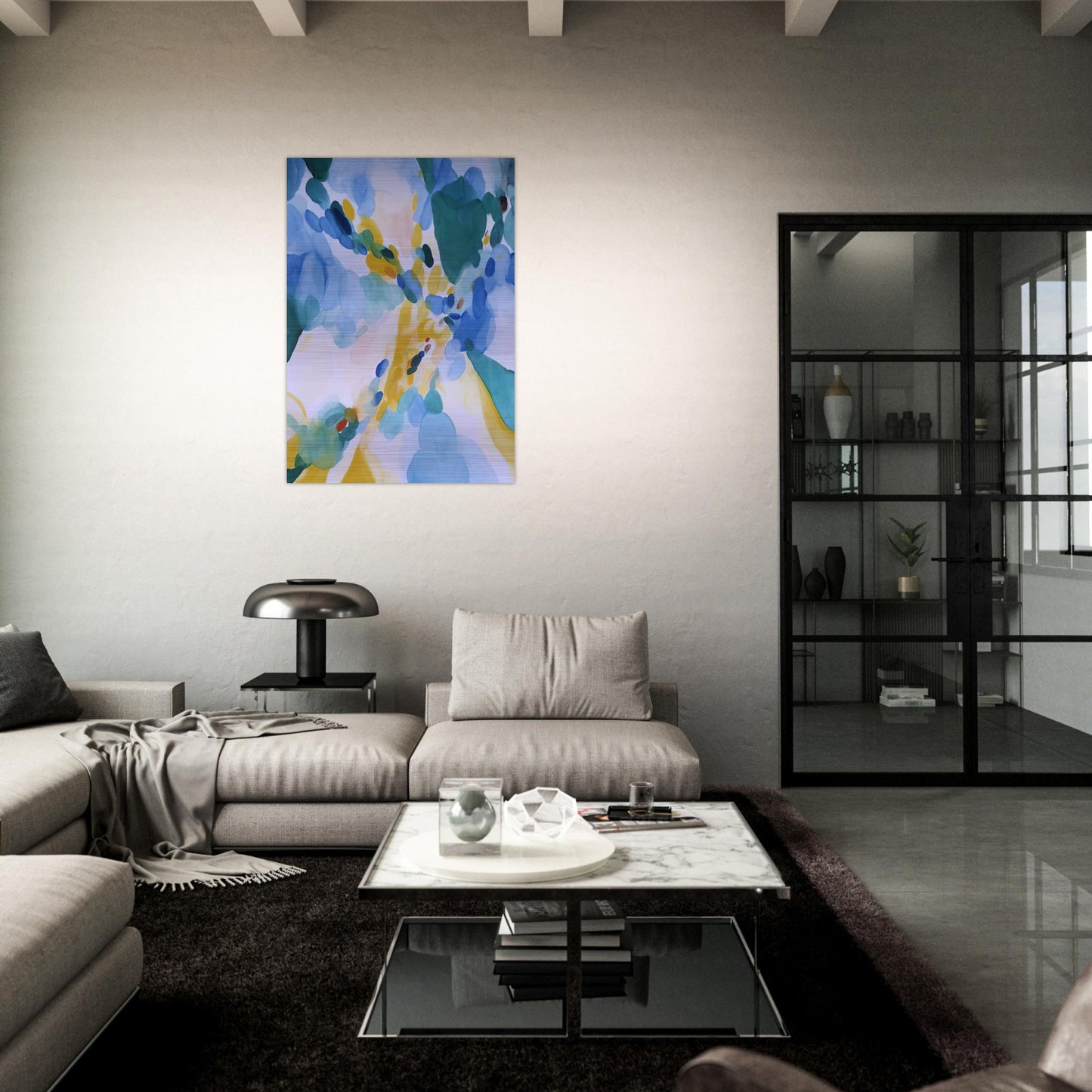 Red Passage - Alice Baber Brushed Aluminum Print - 70x100 cm / 28x40 inches | Alice Baber Aluminum Print | Alice Baber Prints