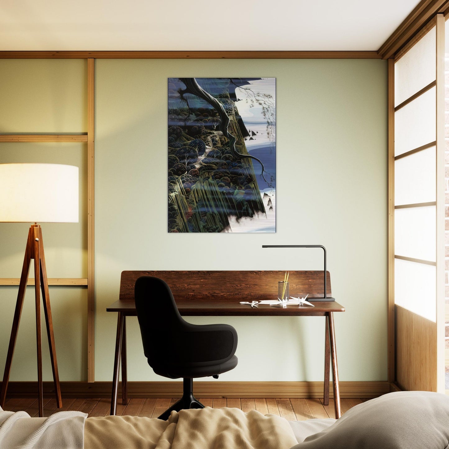 From Out of the Sea - Eyvind Earle Brushed Aluminum Print - 70x100 cm / 28x40 inches | Eyvind Earle Aluminum Print | Eyvind Earle Prints
