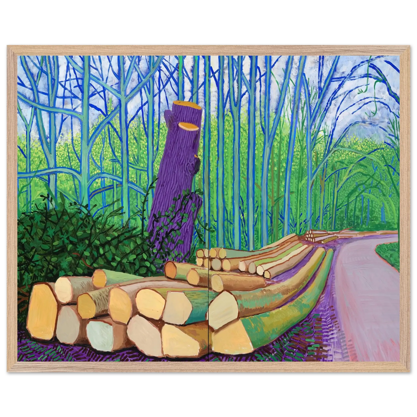 David Hockney - David Hockney Wall art - 15x20 cm / 6x8 Inches - Premium Wooden Framed Poster With Fine Art Paper - Wood frame