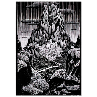PENTEDATTIO CALABRIA JANUARY 1930 1930 - MC Escher Brushed Aluminum Print - 70x100 cm / 28x40 inches | MC Escher Aluminum Print | MC Escher Prints