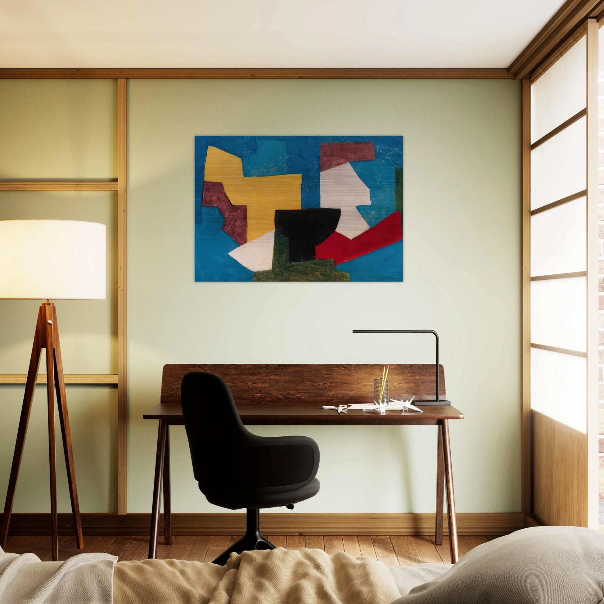 Composition multicolore à dominante bleue - 1969 - Serge Poliakoff Brushed Aluminum Print - 70x100 cm / 28x40 inches | Serge Poliakoff Aluminum Print | Serge Poliakoff Prints
