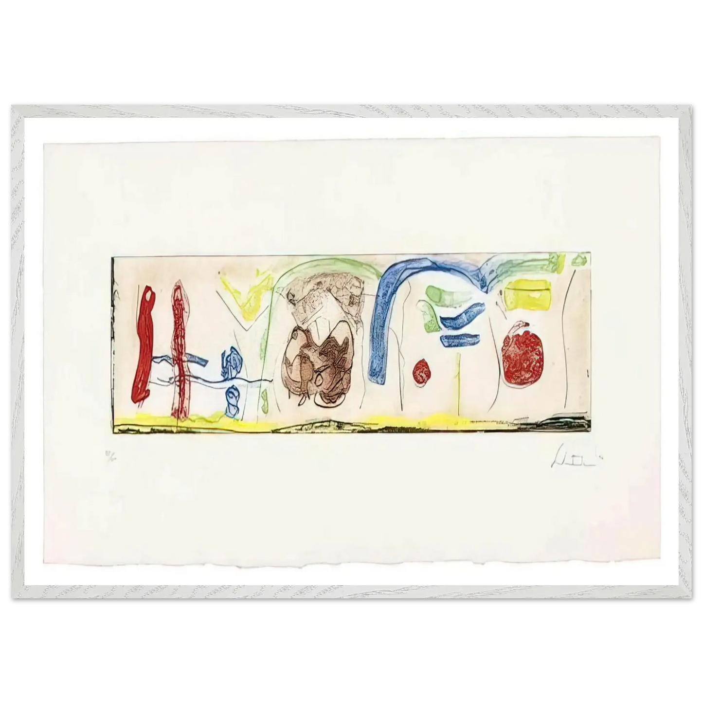 Helen Frankenthaler - Bridges - 1996 Wall art - 60x80 cm / 24x32 Inches - Premium Wooden Framed Poster With Fine Art Paper - Black frame