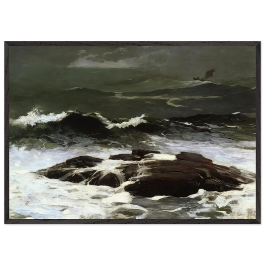 SUMMER SQUALL 1904 - Winslow Homer 70x100 cm / 28x40 inches Framed Art Print – Black Wooden Frame
