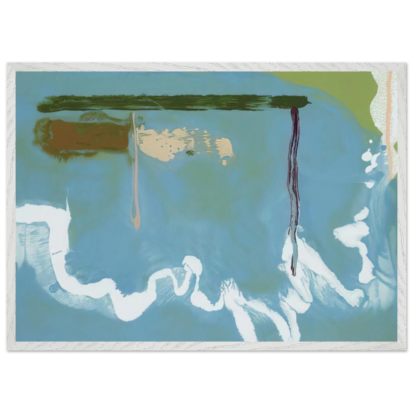 Helen Frankenthaler - Skywriting - 1997 Wall art - 50x70 cm / 20x28 inches - Premium Wooden Framed Poster With Fine Art Paper-canvas - White frame