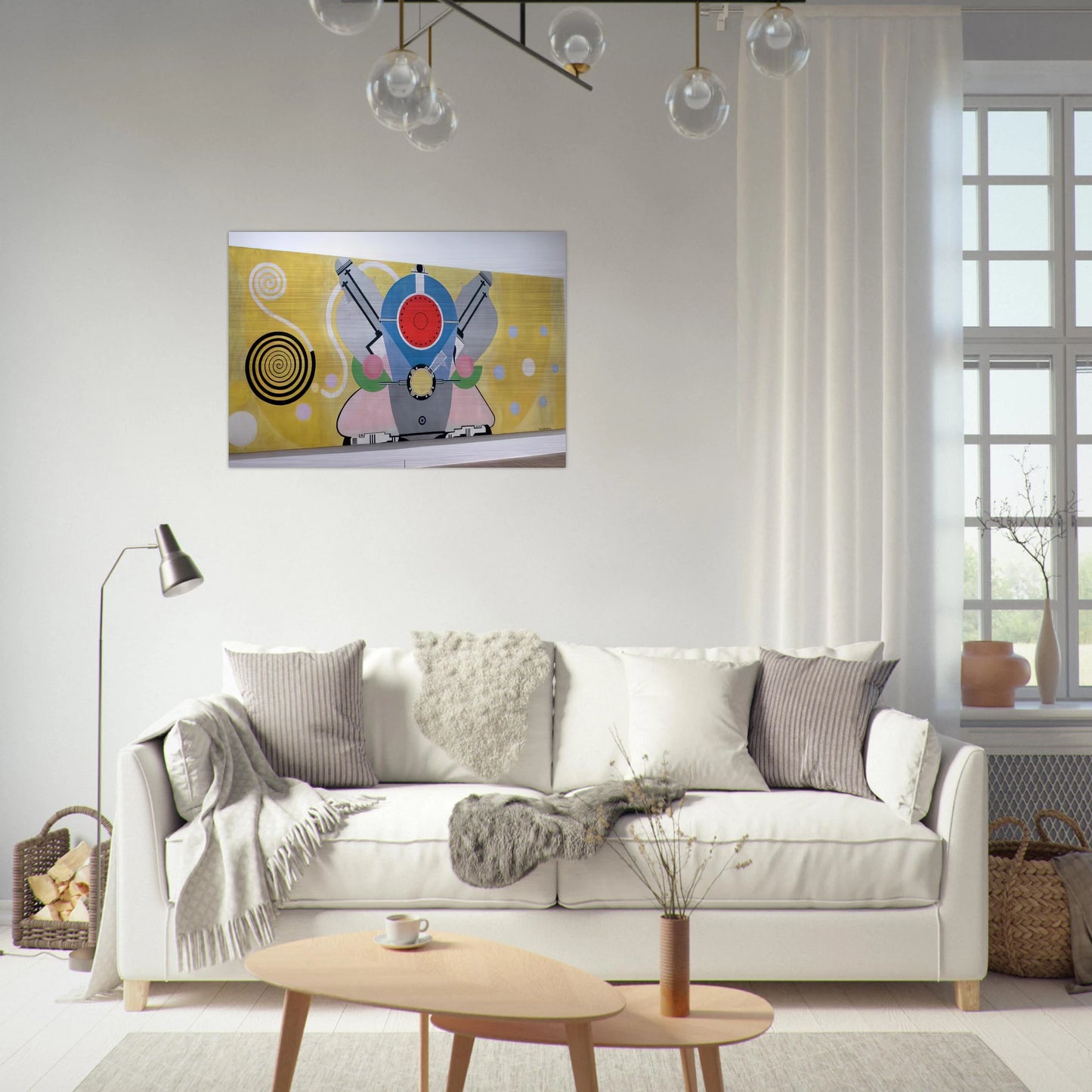 MOTEUR D AVION DECORATION POUR LE PALAIS DE L AIR EXPOSITION INTERNATIONALE DES ARTS ET DES 1937 - Sonia Delaunay Brushed Aluminum Print - 70x100 cm / 28x40 inches | Sonia Delaunay Aluminum Print | Sonia Delaunay Prints