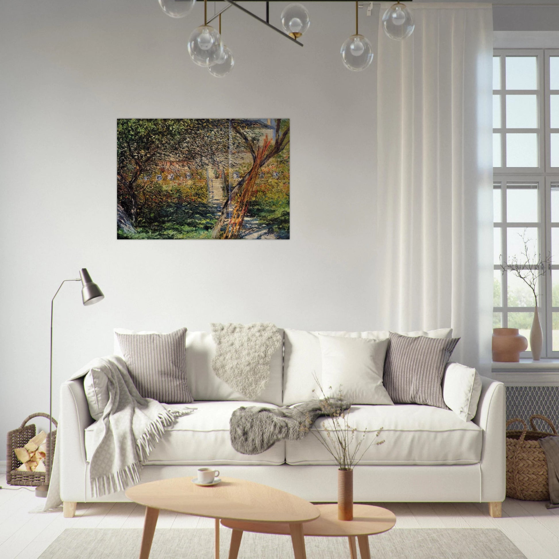 Garden at Vetheuil - claude monet Brushed Aluminum Print - 70x100 cm / 28x40 inches | claude monet Aluminum Print | claude monet Prints