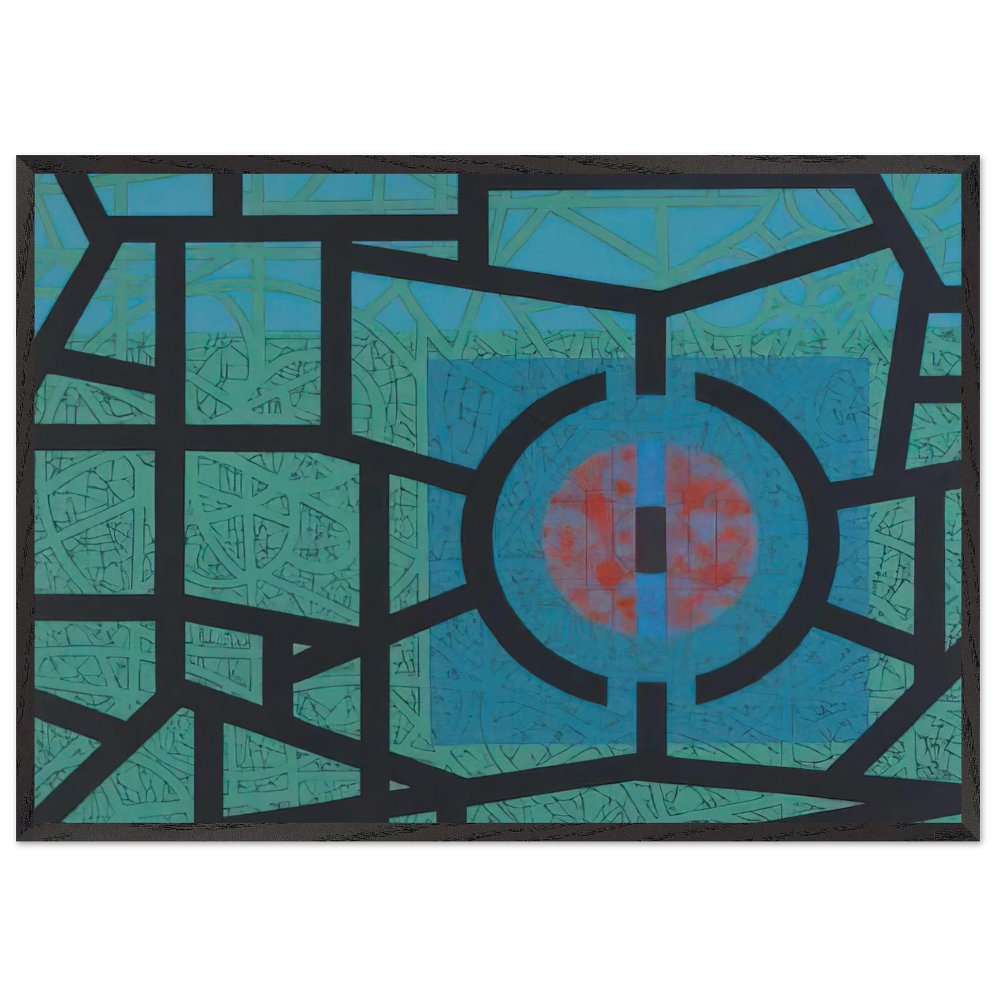 Interior and Silence - 1967 - Jimmy Ernst 70x100 cm / 28x40 inches Framed Art Print – Black Wooden Frame