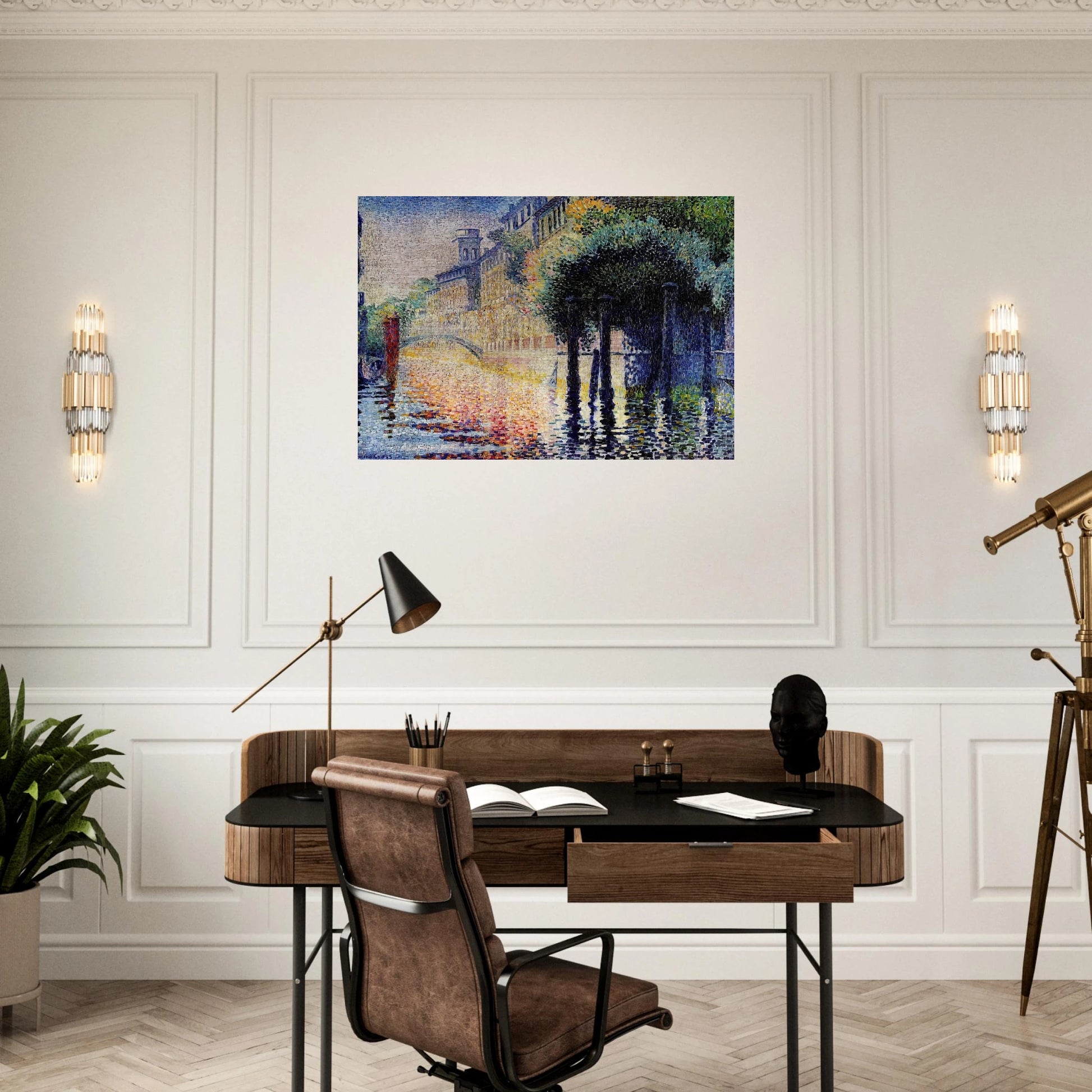 Rio San Trovaso, Venice - Henri-Edmond Cross Brushed Aluminum Print - 70x100 cm / 28x40 inches | Henri-Edmond Cross Aluminum Print | Henri-Edmond Cross Prints