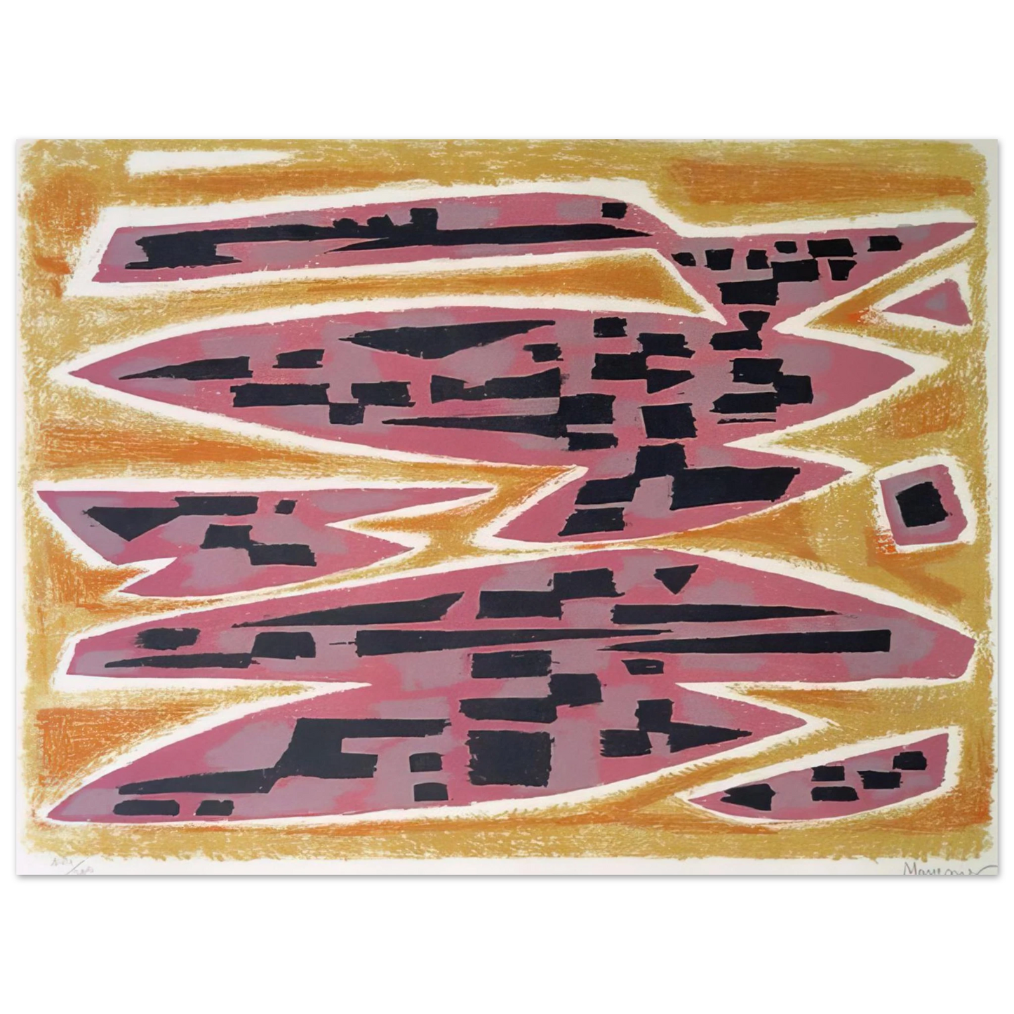 Alfred Manessier - Abstract Composition - 1955  75x100 cm / 30x40inches Fine Art Poster