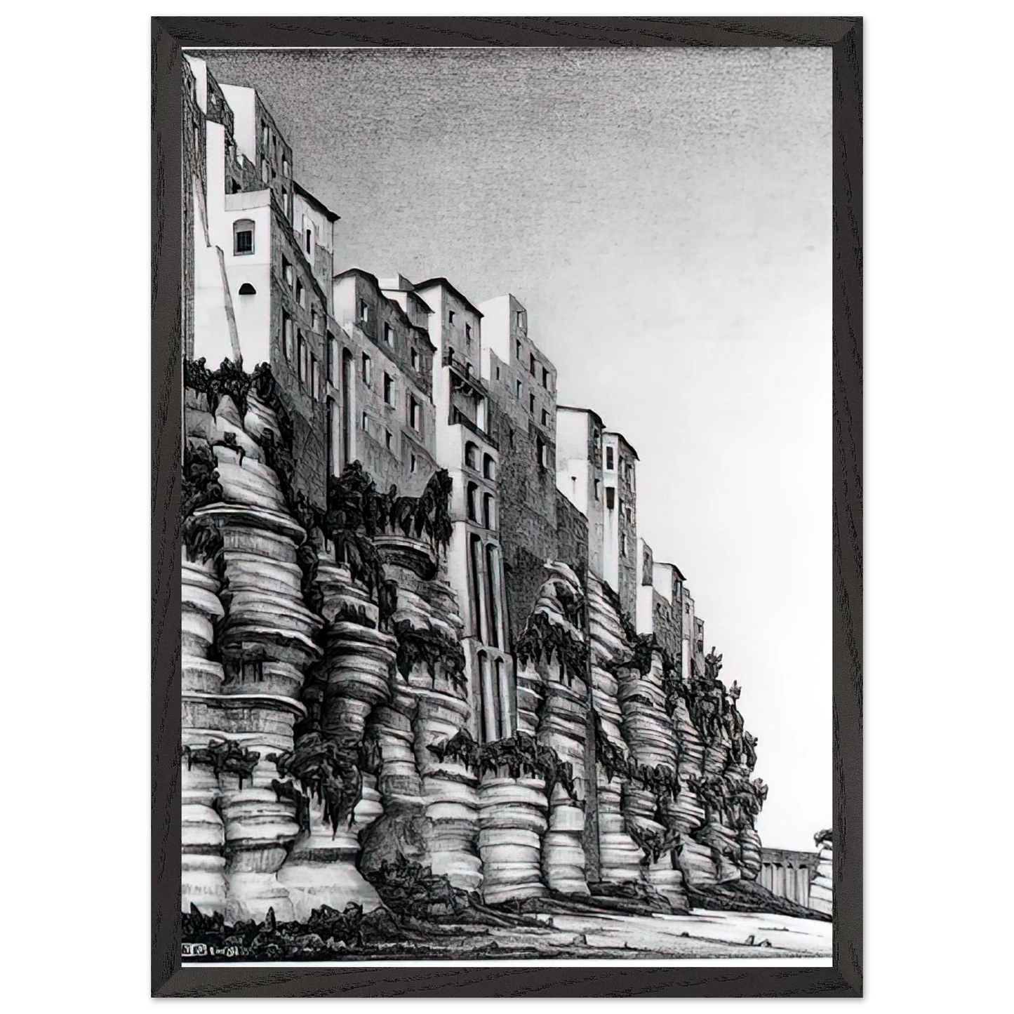 MC Escher - TROPEA CALABRIA Wall art - A2 (42 x 59.4  cm) - Fine Art Poster-canvas - -