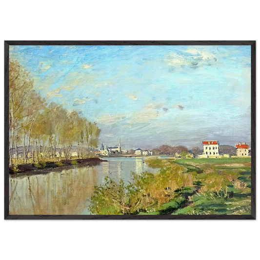 Argenteuil The Seine - claude monet 70x100 cm / 28x40 inches Framed Art Print – Black Wooden Frame