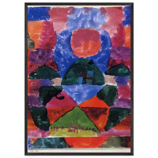 A PRESSURE OF TEGERNSEE 1919 - Paul Klee 70x100 cm / 28x40 inches Framed Art Print – Black Wooden Frame