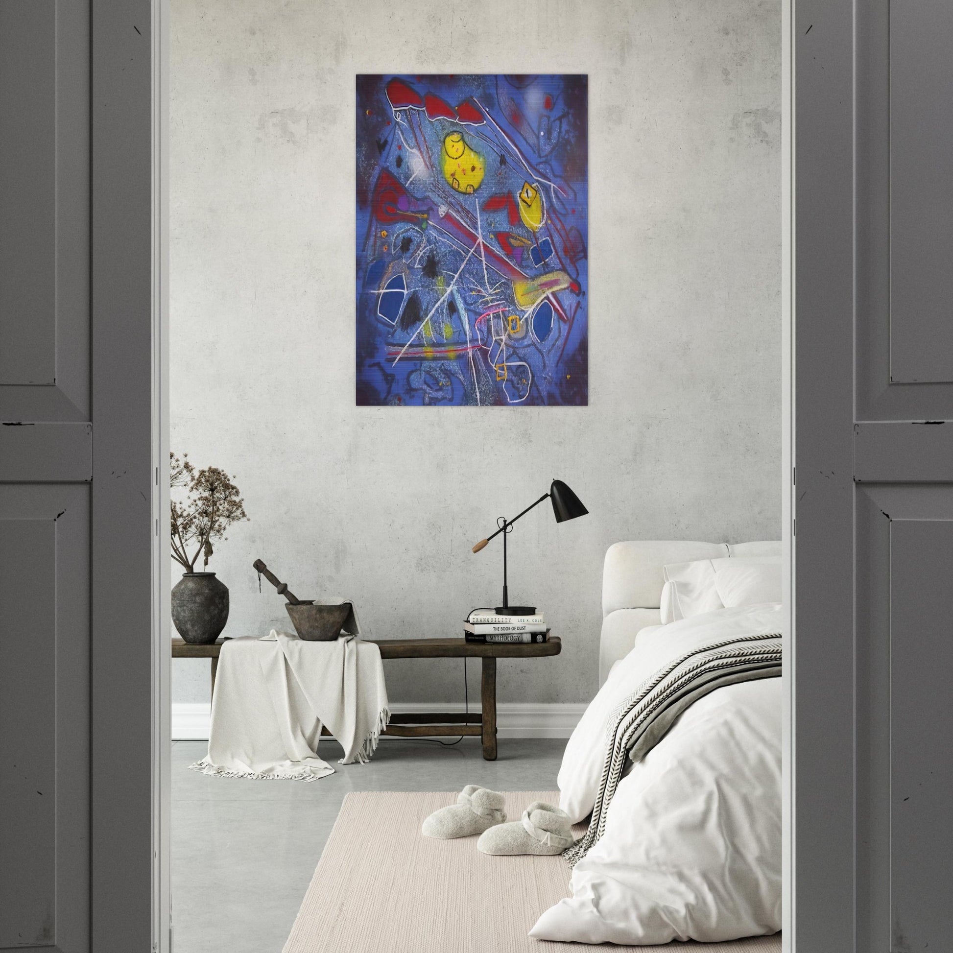 REDNESS OF BLUE 1996 - Roberto Matta Brushed Aluminum Print - 70x100 cm / 28x40 inches | Roberto Matta Aluminum Print | Roberto Matta Prints