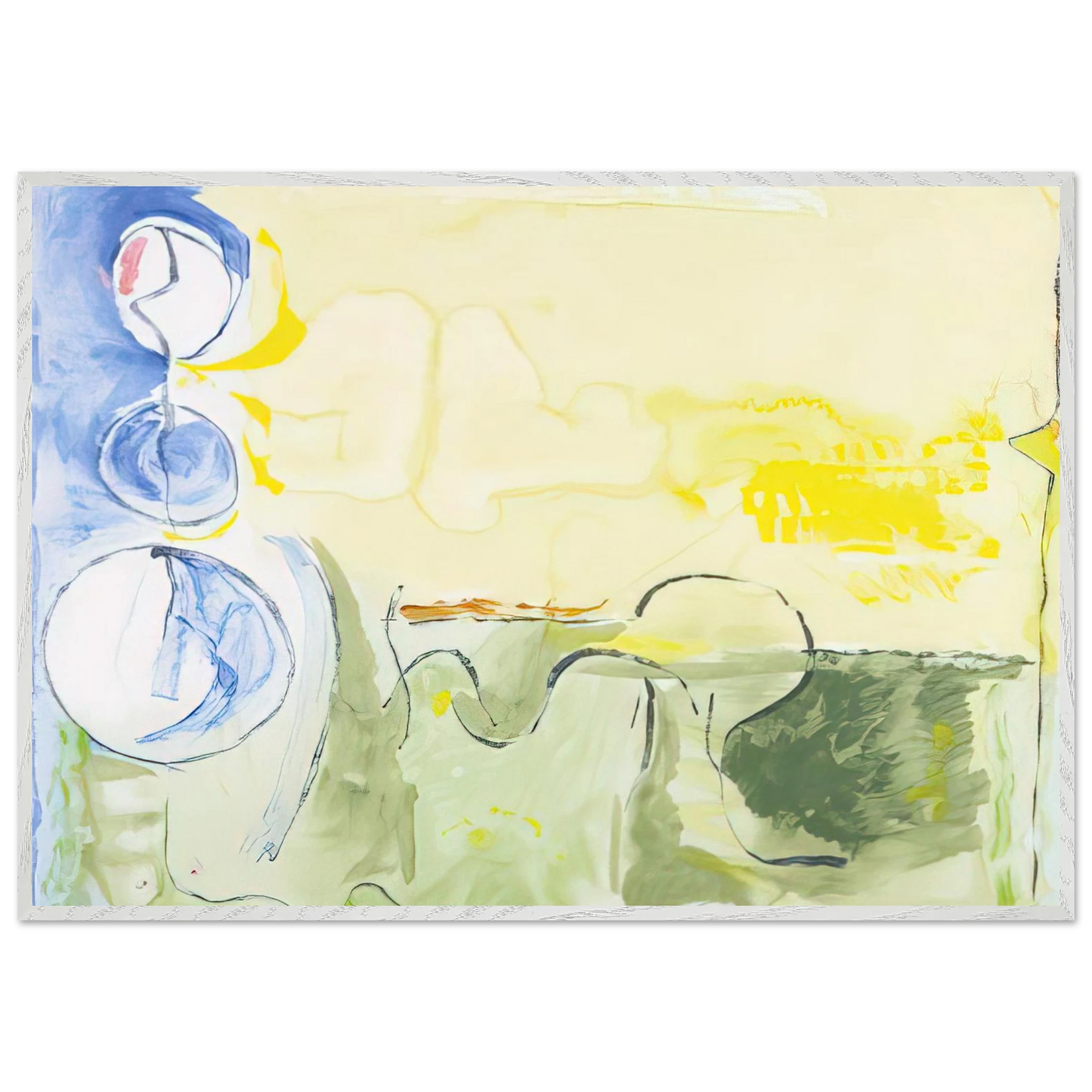 Helen Frankenthaler - Flotilla - 2006 Wall art - 30x45 cm / 12x18 inches - Premium Wooden Framed Poster With Fine Art Paper-canvas - Black frame