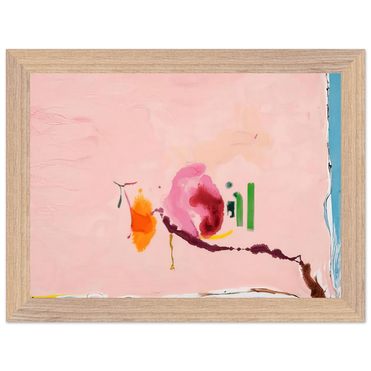 Helen Frankenthaler - Flirt - 1995 Wall art - A1 (59.4 x 84.1  cm) - Premium Wooden Framed Poster With Fine Art Paper - Wood frame