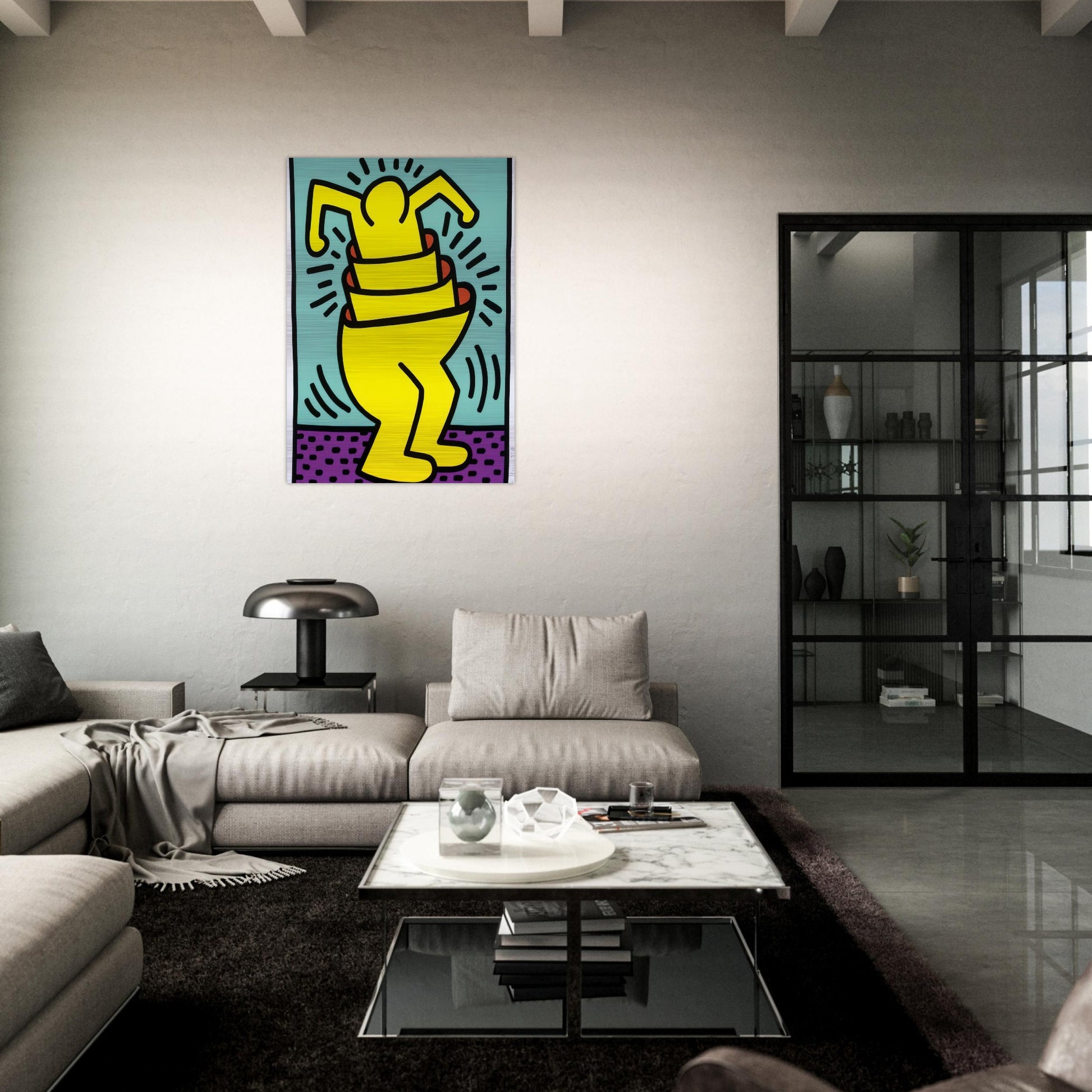 UNTITLED 1989 - Keith Haring Brushed Aluminum Print - 70x100 cm / 28x40 inches | Keith Haring Aluminum Print | Keith Haring Prints