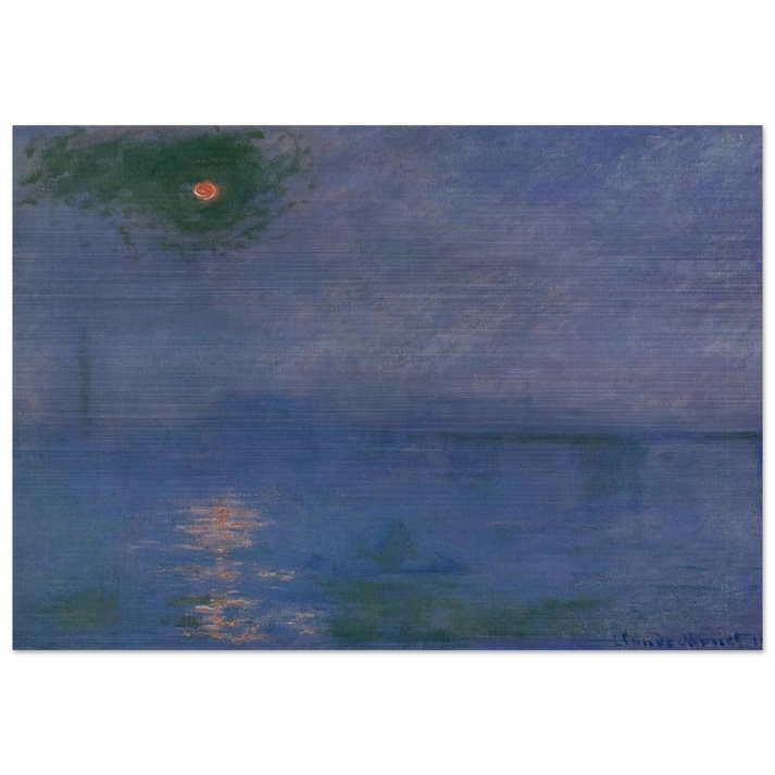 Charing Cross Bridge, Fog on the Themes - claude monet Brushed Aluminum Print - 70x100 cm / 28x40 inches | claude monet Aluminum Print | claude monet Prints