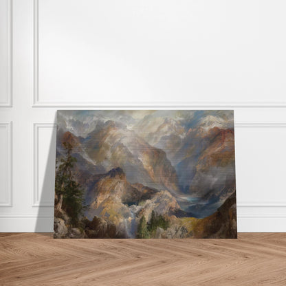 Morning in the Sierras - Thomas Moran Brushed Aluminum Print - 70x100 cm / 28x40 inches | Thomas Moran Aluminum Print | Thomas Moran Prints