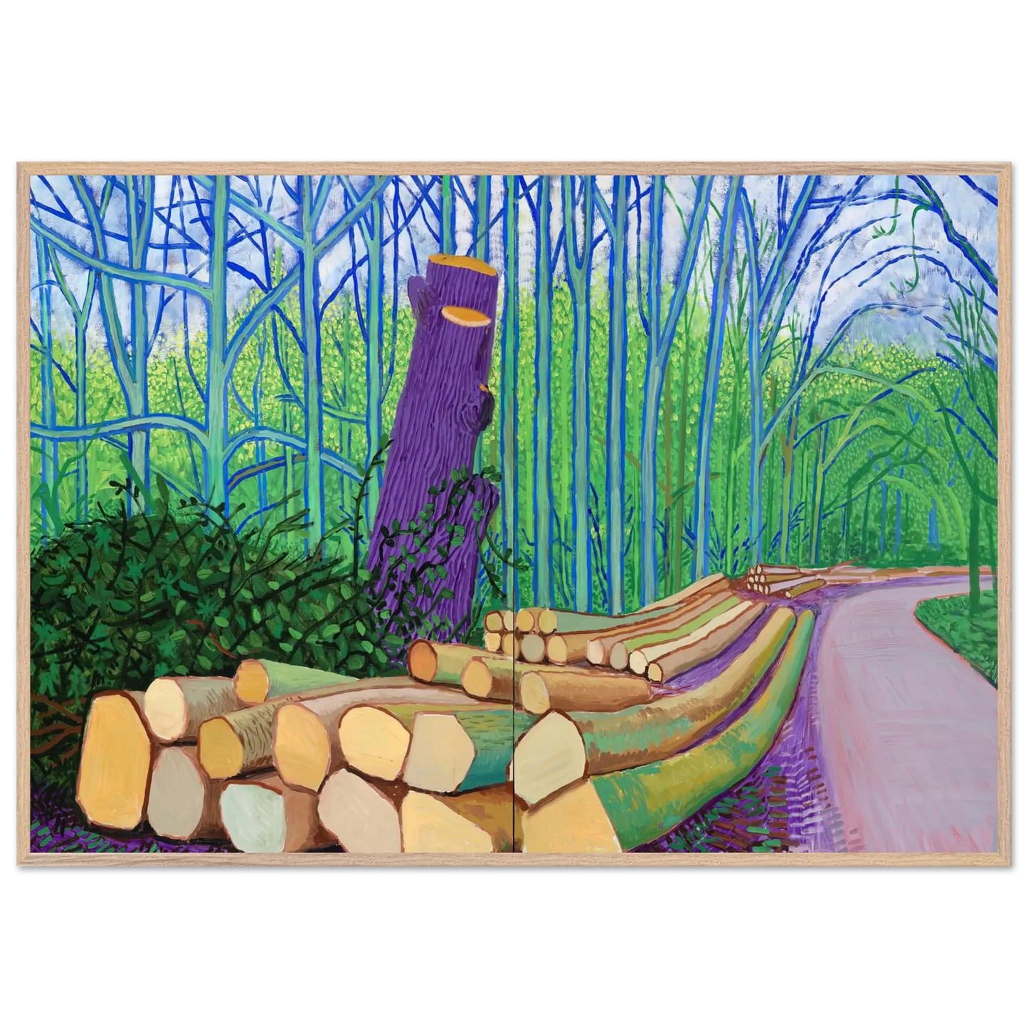 David Hockney - David Hockney Wall art - A1 (59.4 x 84.1  cm) - Premium Wooden Framed Poster With Fine Art Paper - White frame