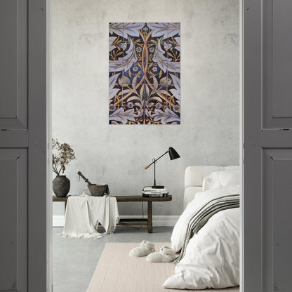 PANEL OF CERAMIC TILES DESIGNED BY MORRIS AND PRODUCED BY WILLIAM DE MORGAN 1876 - William Morris Brushed Aluminum Print - 70x100 cm / 28x40 inches | William Morris Aluminum Print | William Morris Prints