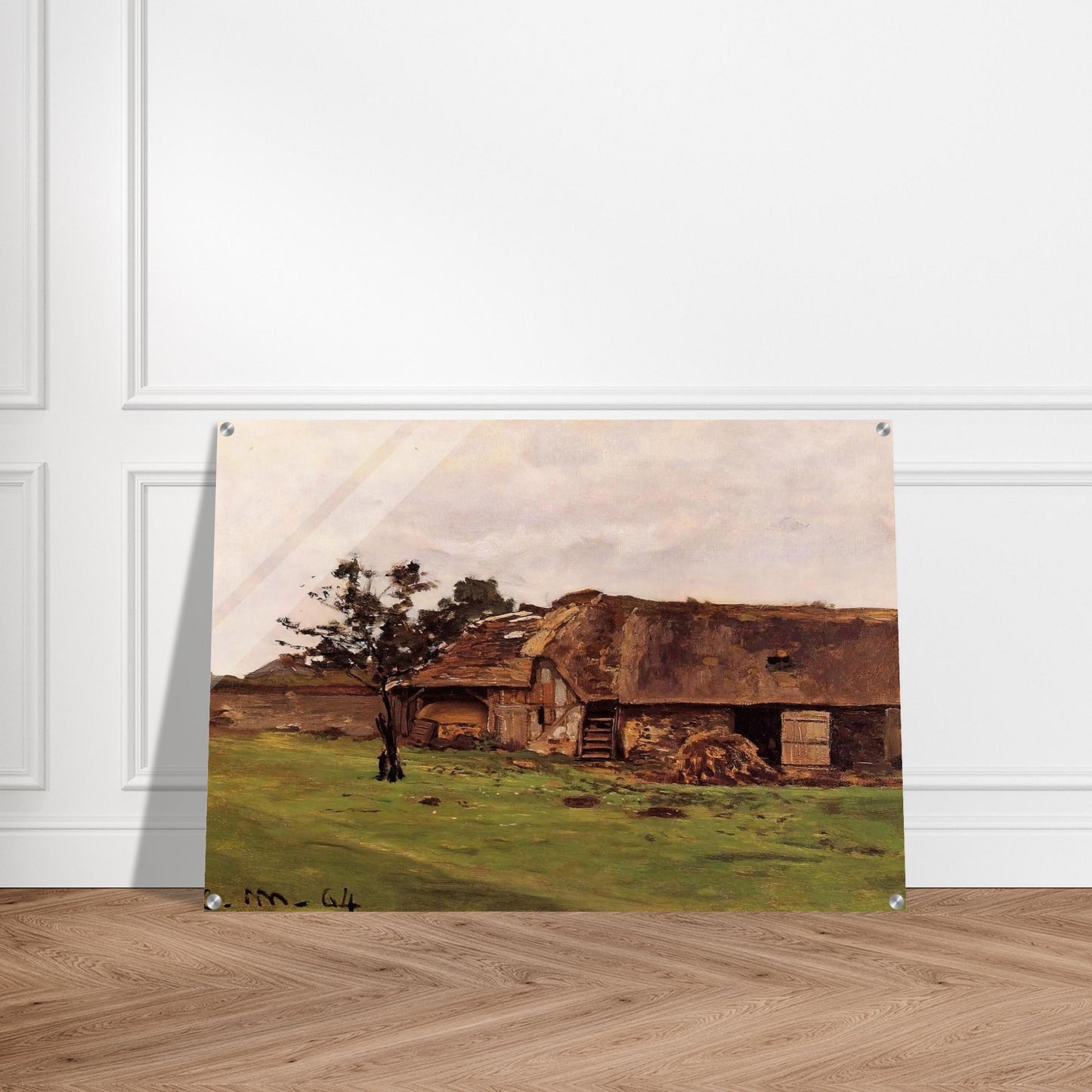Farm near Honfleur - claude monet Acrylic Print - 70x100 cm / 28x40″ inches