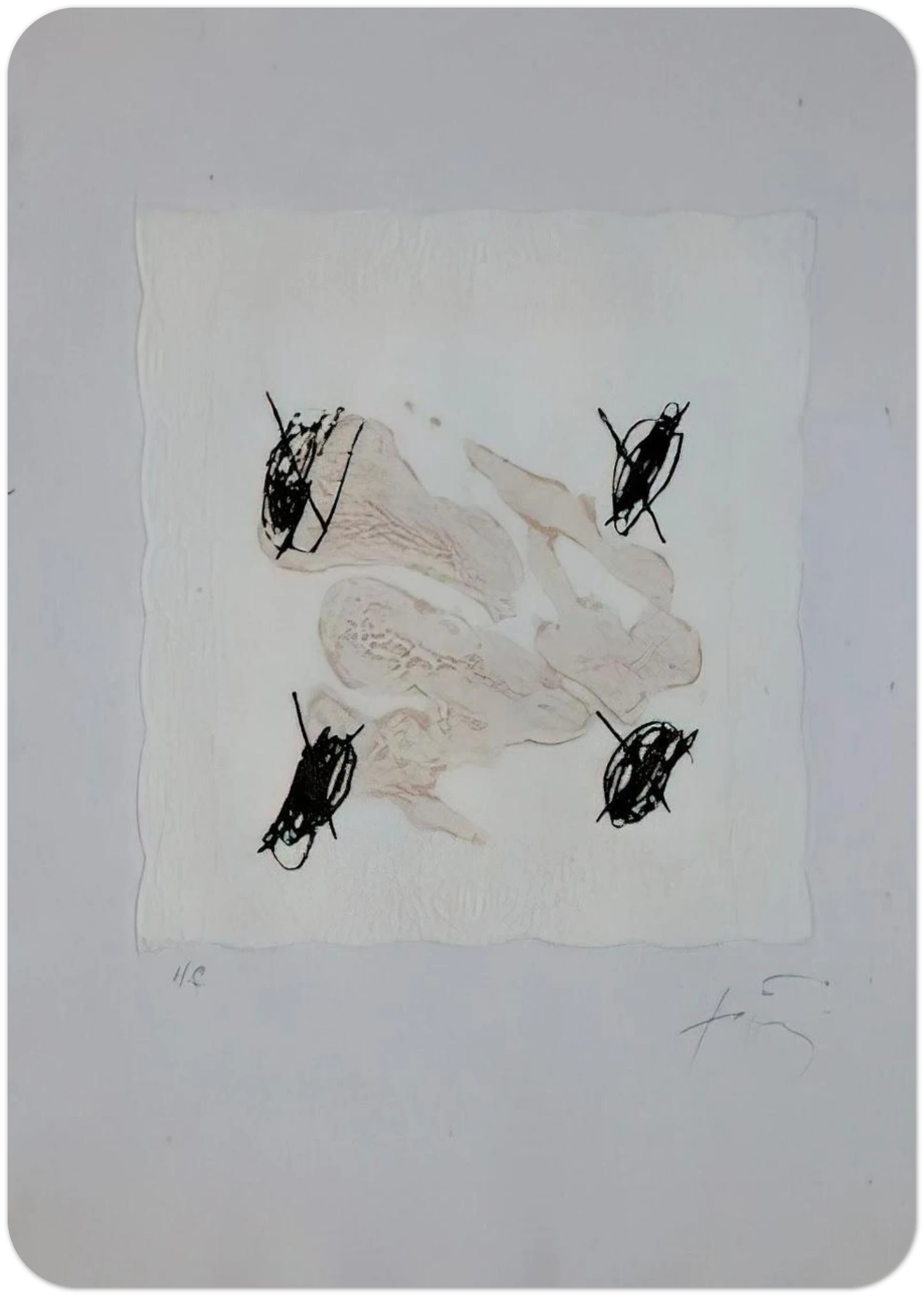 PETRIFICADA PETRIFICANTE II 1978 By Antoni Tapies Pack of 10 Post Cards | Antoni Tapies Post Cards | A6 (10.5 x 14.8 cm) - 4.1 x 5.8 inches