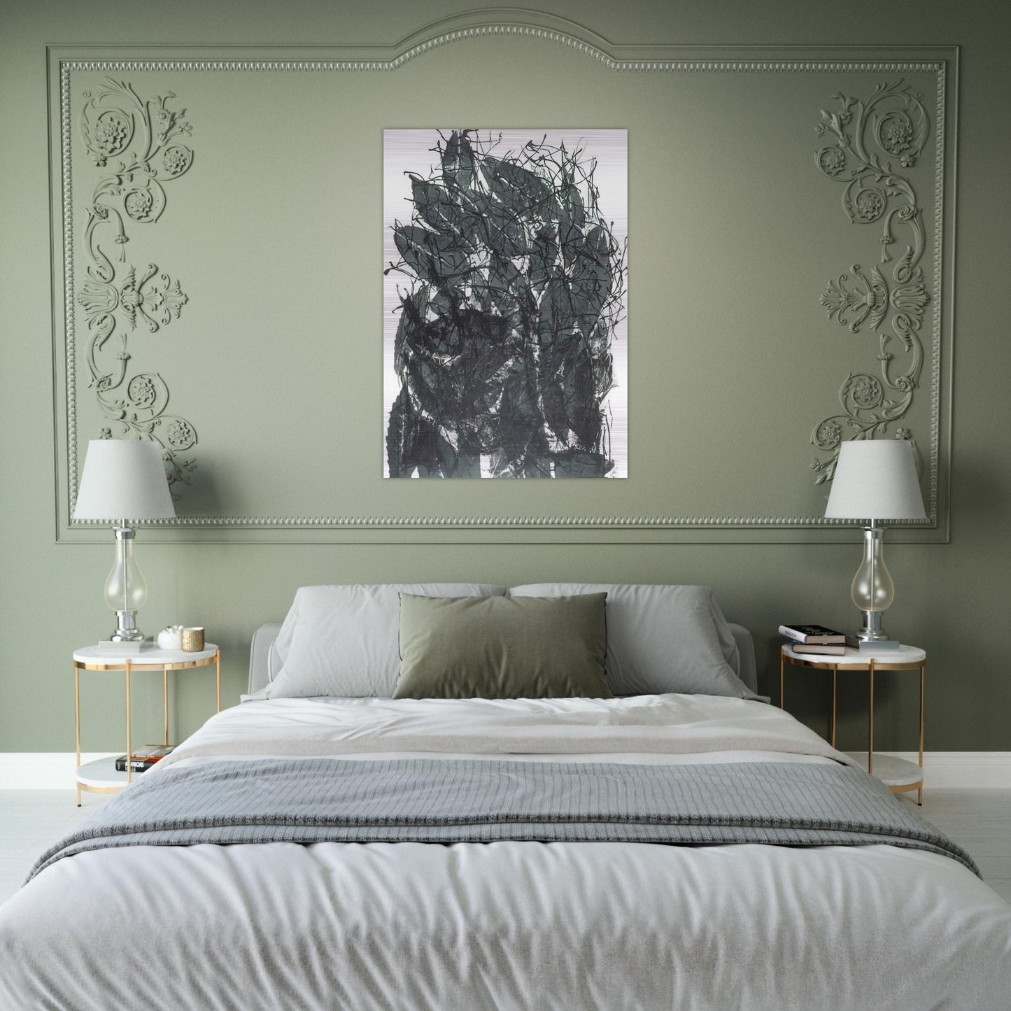 Leaves I - Jean-Paul Riopelle Brushed Aluminum Print - 70x100 cm / 28x40 inches | Jean-Paul Riopelle Aluminum Print | Jean-Paul Riopelle Prints