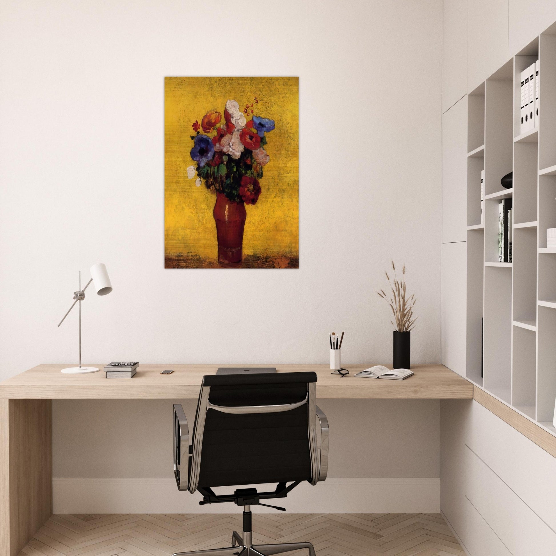 FLOWERS 4 - Odilon Redon Brushed Aluminum Print - 70x100 cm / 28x40 inches | Odilon Redon Aluminum Print | Odilon Redon Prints