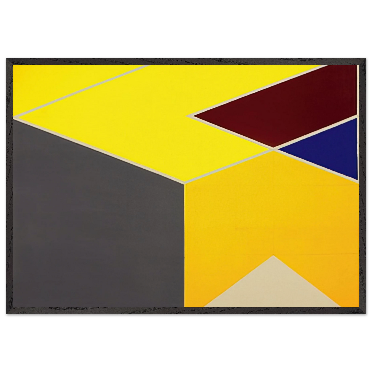 Diamond Cut Series - 1966 - Larry Zox 70x100 cm / 28x40 inches Framed Art Print – Black Wooden Frame