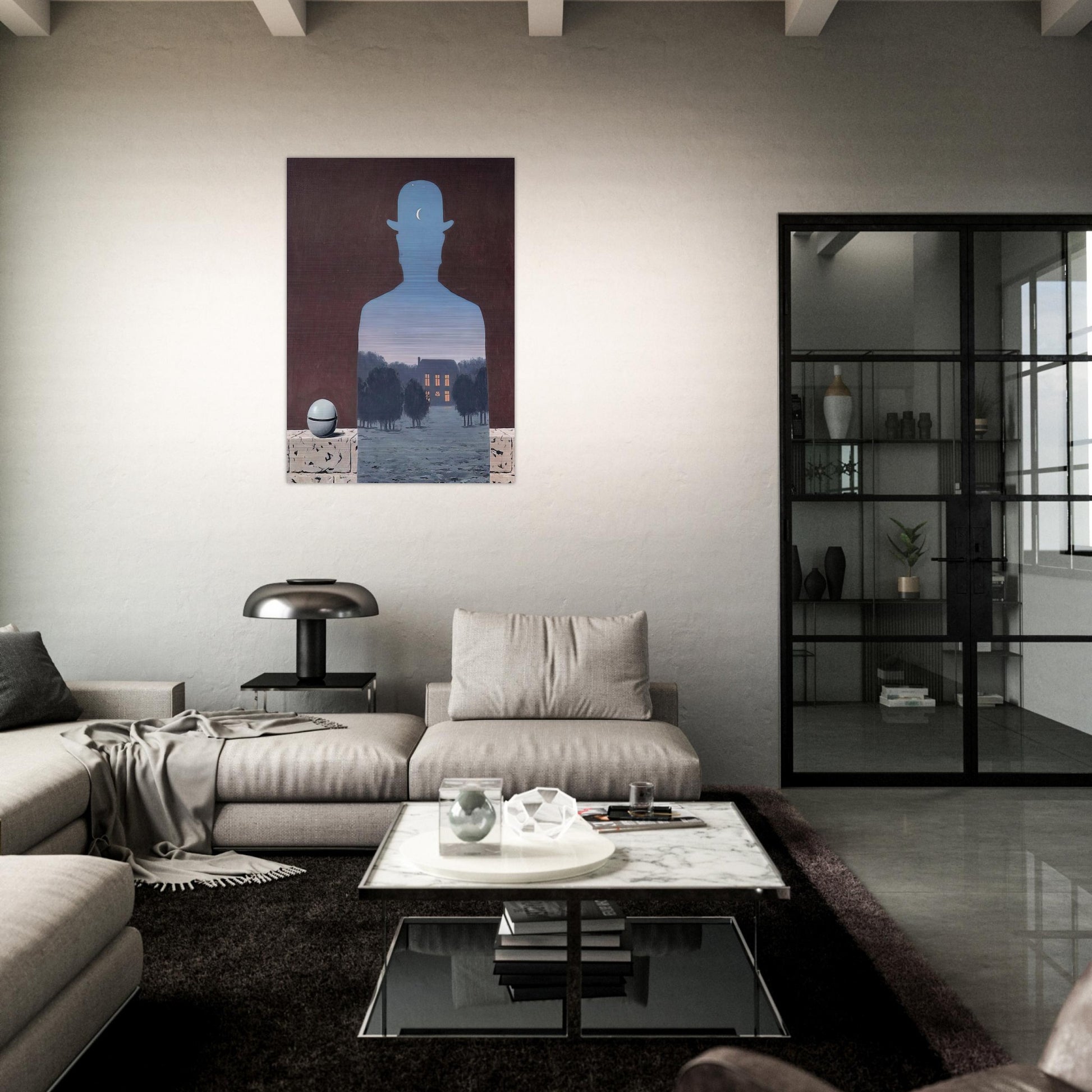 THE HAPPY DONOR 1966 - Rene Magritte Brushed Aluminum Print - 70x100 cm / 28x40 inches | Rene Magritte Aluminum Print | Rene Magritte Prints