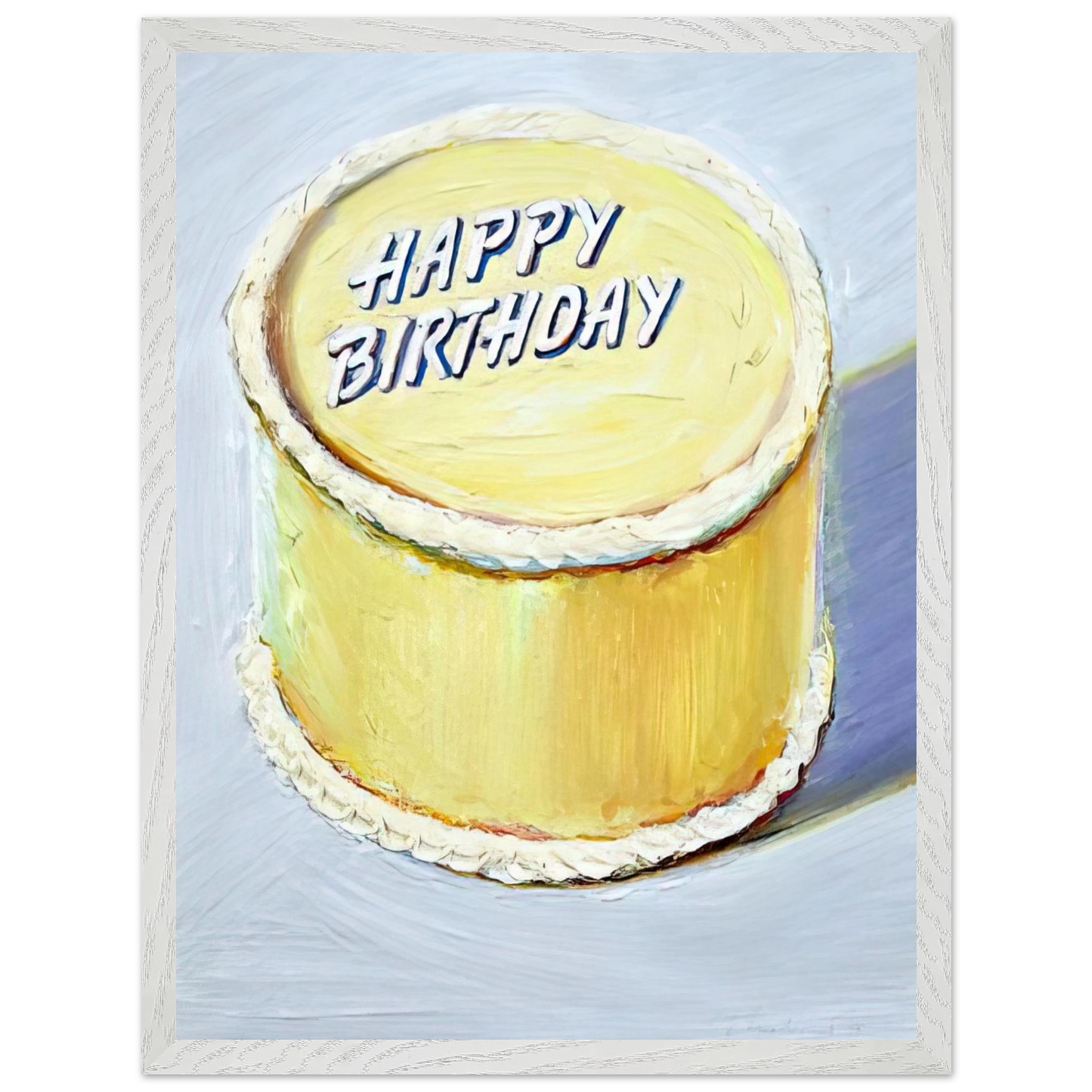 Wayne Thiebaud - Happy Birthday Cake - 1975 Wall Art - 30x40 cm / 12x16 inches - Premium Wooden Framed Poster With Fine Art Paper - Black frame