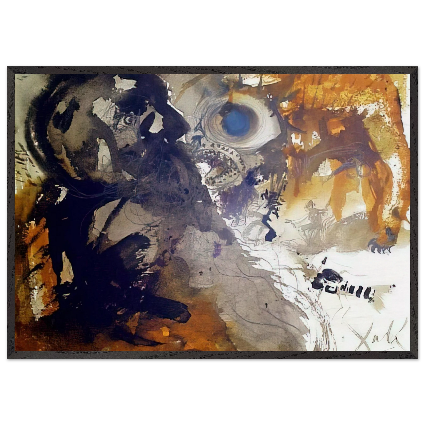 LEVIATHAN JOB 40 21 1967 - Salvador Dali 70x100 cm / 28x40 inches Framed Art Print – Black Wooden Frame