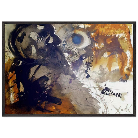 LEVIATHAN JOB 40 21 1967 - Salvador Dali 70x100 cm / 28x40 inches Framed Art Print – Black Wooden Frame