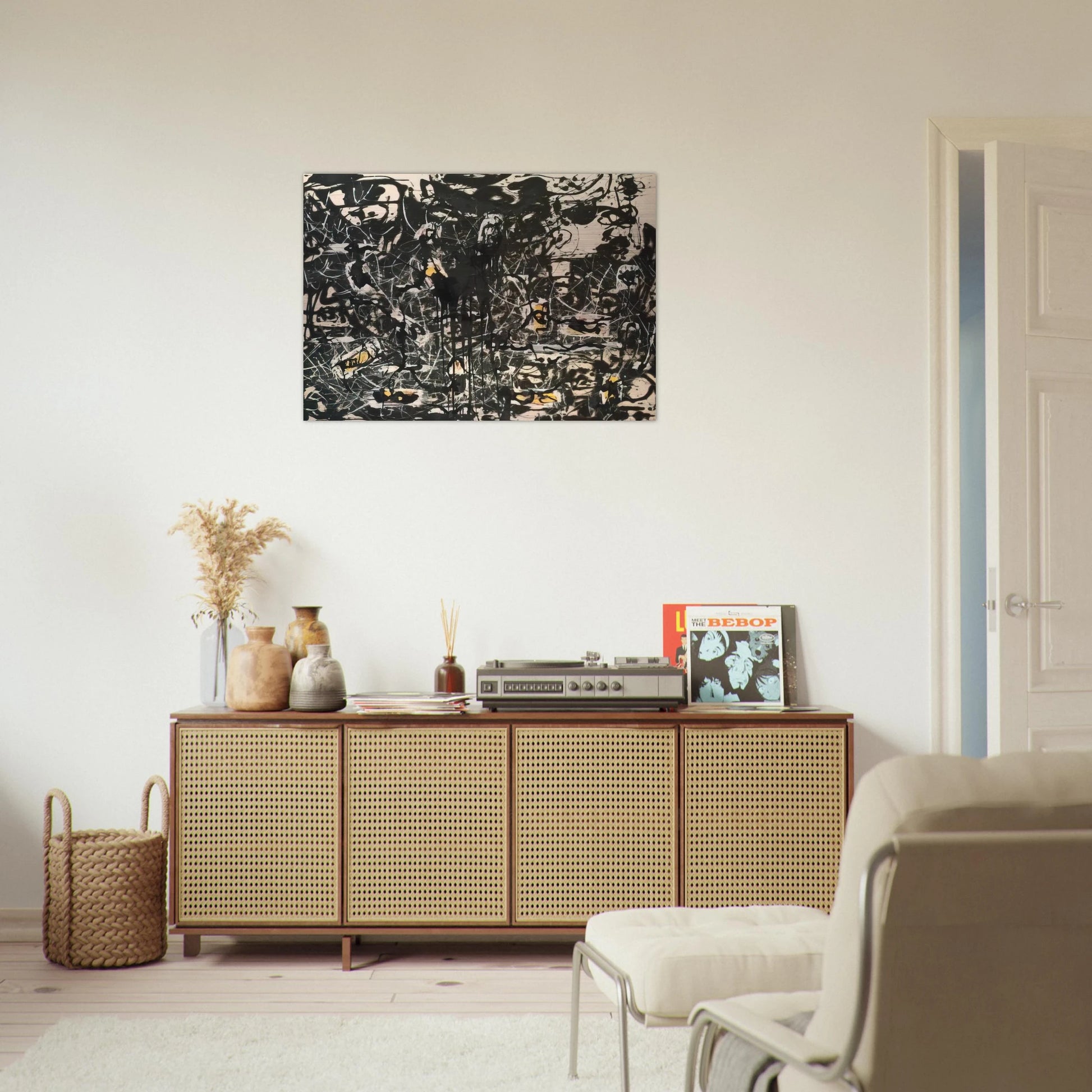 YELLOW ISLANDS - Jackson Pollock Brushed Aluminum Print - 70x100 cm / 28x40 inches | Jackson Pollock Aluminum Print | Jackson Pollock Prints
