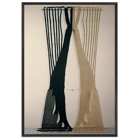 THE KING I 1962 - Lenore Tawney 70x100 cm / 28x40 inches Framed Art Print – Black Wooden Frame