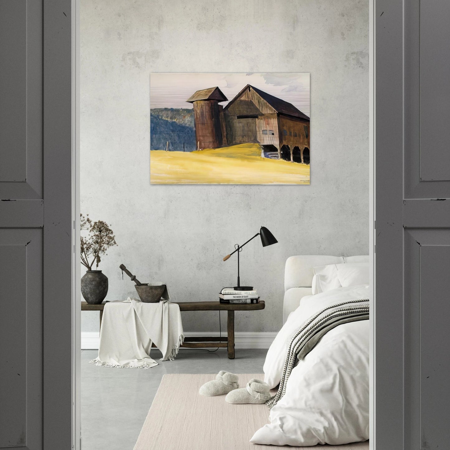Barn and Silo, Vermont - Edward Hopper Brushed Aluminum Print - 70x100 cm / 28x40 inches | Edward Hopper Aluminum Print | Edward Hopper Prints