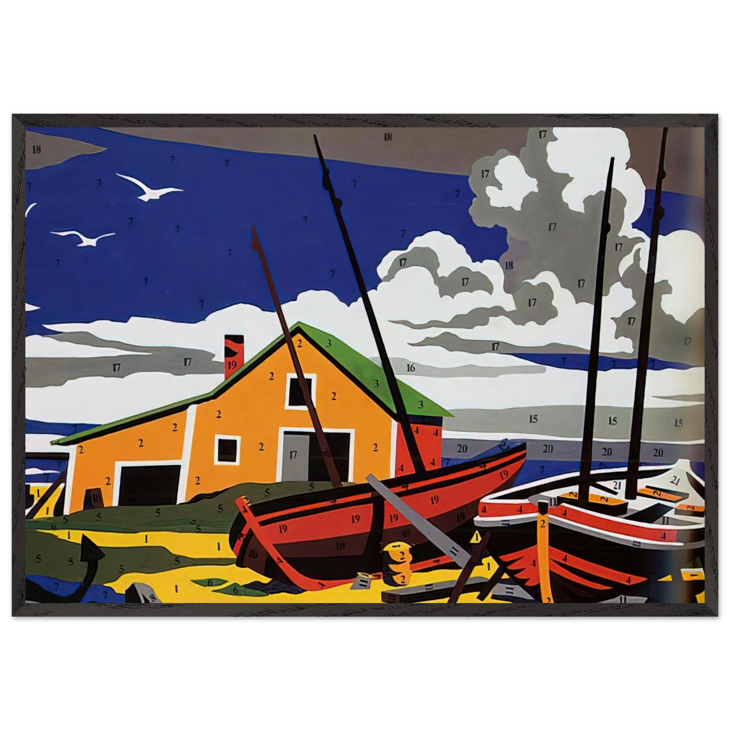 Do It Yourself  Seascape  - Andy Warhol 70x100 cm / 28x40 inches Framed Art Print – Black Wooden Frame