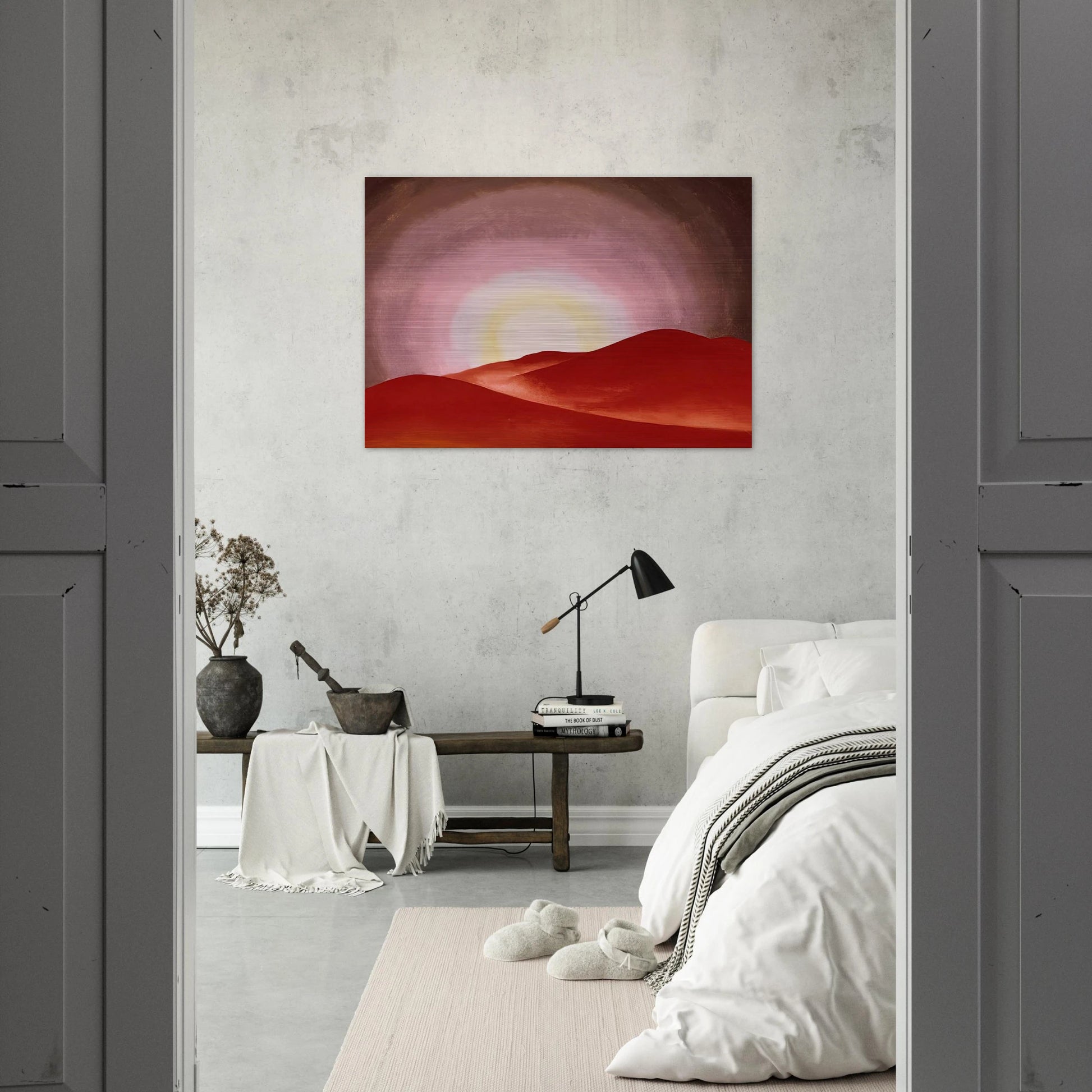Red Hills, Lake George - Georgia O'Keeffe Brushed Aluminum Print - 70x100 cm / 28x40 inches | Georgia O'Keeffe Aluminum Print | Georgia O'Keeffe Prints