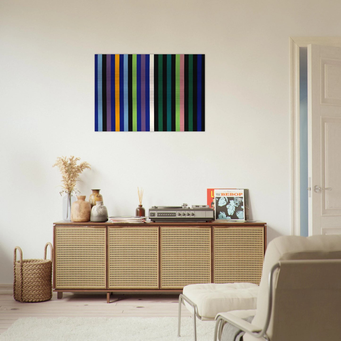 Two Part Blue - 1964 - Gene Davis Brushed Aluminum Print - 70x100 cm / 28x40 inches | Gene Davis Aluminum Print | Gene Davis Prints