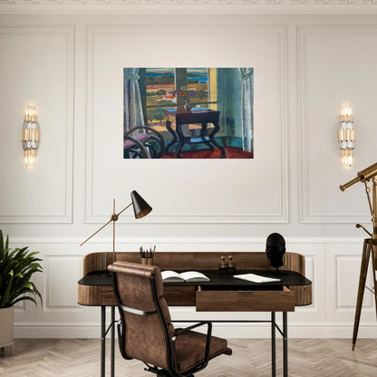 INTERIOR WITH A TABLE 1921 - Vanessa Bell Brushed Aluminum Print - 70x100 cm / 28x40 inches | Vanessa Bell Aluminum Print | Vanessa Bell Prints