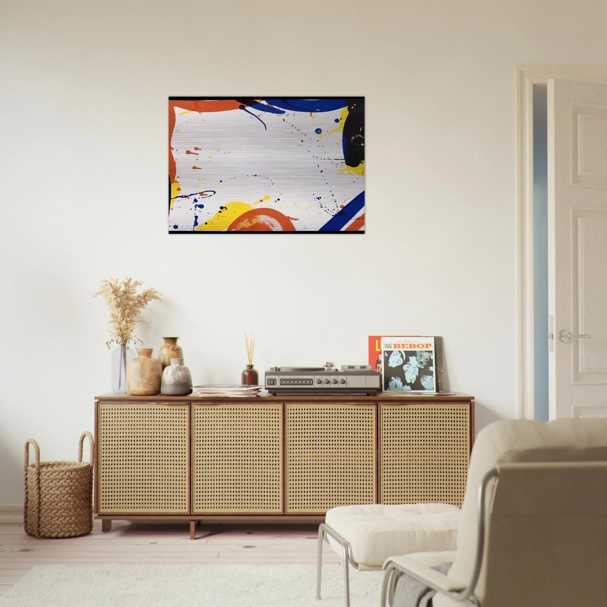 Abstract Composition  SF 61  - Sam Francis Brushed Aluminum Print - 70x100 cm / 28x40 inches | Sam Francis Aluminum Print | Sam Francis Prints