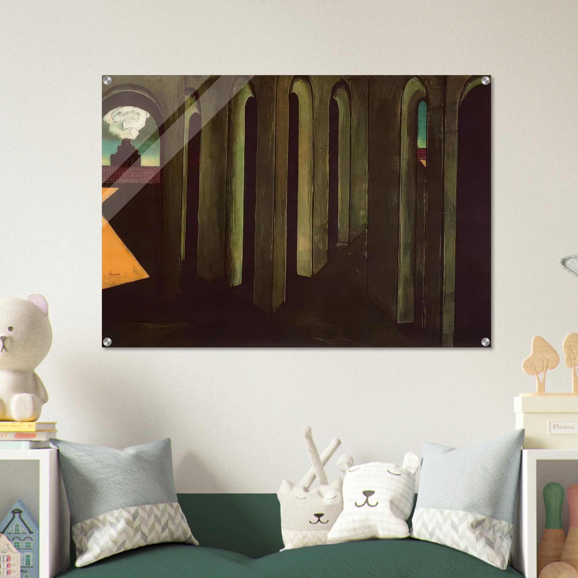 THE ANXIOUS JOURNEY 1913 - Giorgio de Chirico Acrylic Print - 70x100 cm / 28x40″ inches