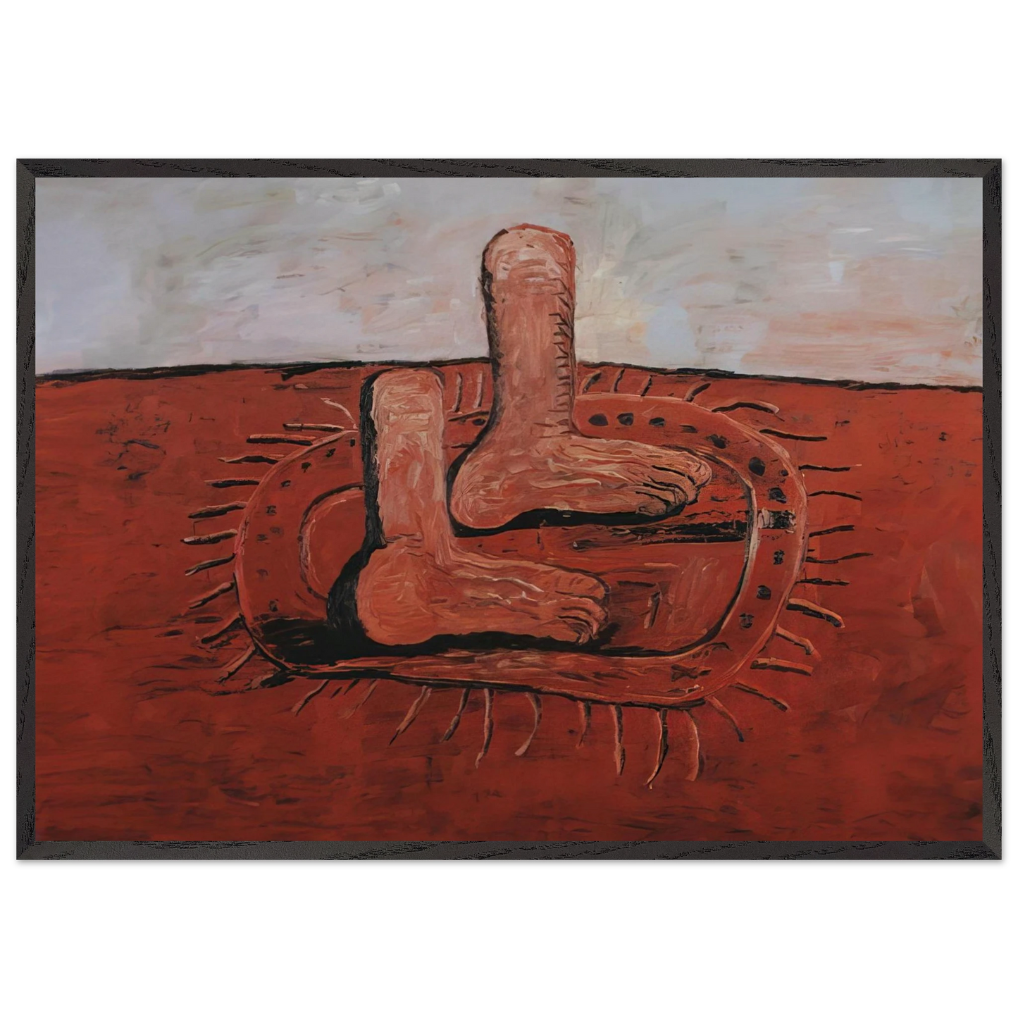 TWO FAT FEET - Philip Guston 70x100 cm / 28x40 inches Framed Art Print – Black Wooden Frame