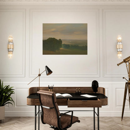 Eucalyptus Grove in a Vast Landscape - Tonalism - Xavier Martinez Brushed Aluminum Print - 70x100 cm / 28x40 inches | Xavier Martinez Aluminum Print | Xavier Martinez Prints