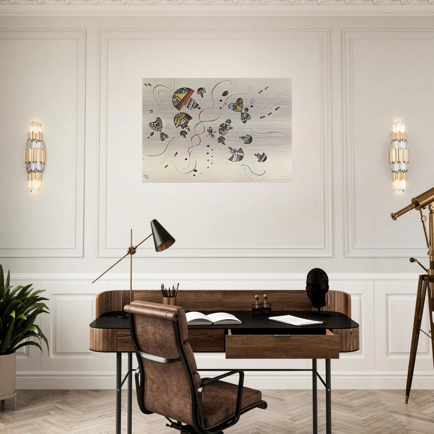 LAST WATERCOLOUR 1944 - Wassily Kandinsky Brushed Aluminum Print - 70x100 cm / 28x40 inches | Wassily Kandinsky Aluminum Print | Wassily Kandinsky Prints