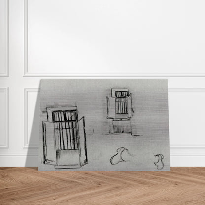 Barred Windows - Vincent van Gogh Brushed Aluminum Print - 70x100 cm / 28x40 inches | Vincent van Gogh Aluminum Print | Vincent van Gogh Prints